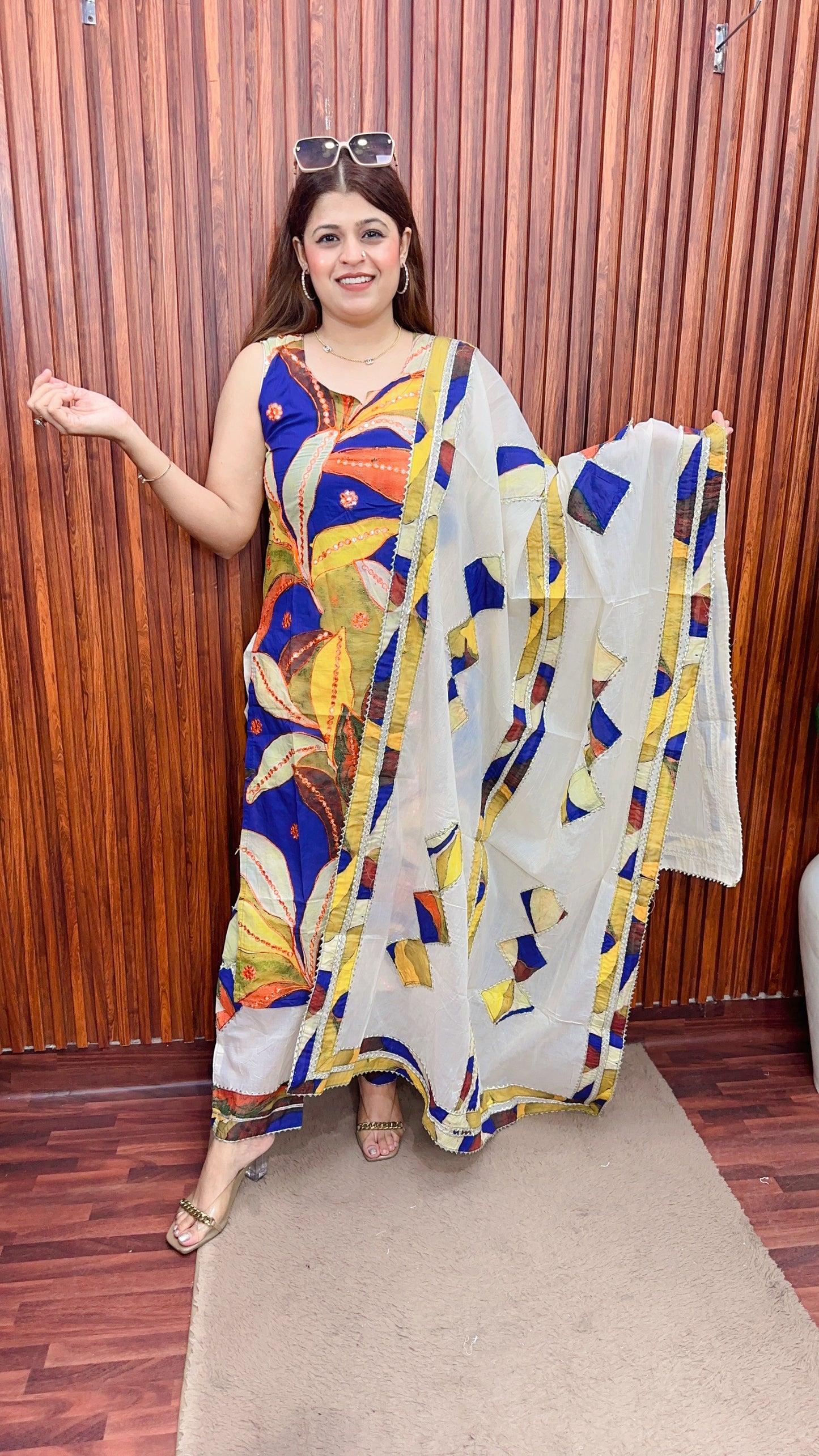 Designer Khadi cut sleeve Cotton Suit