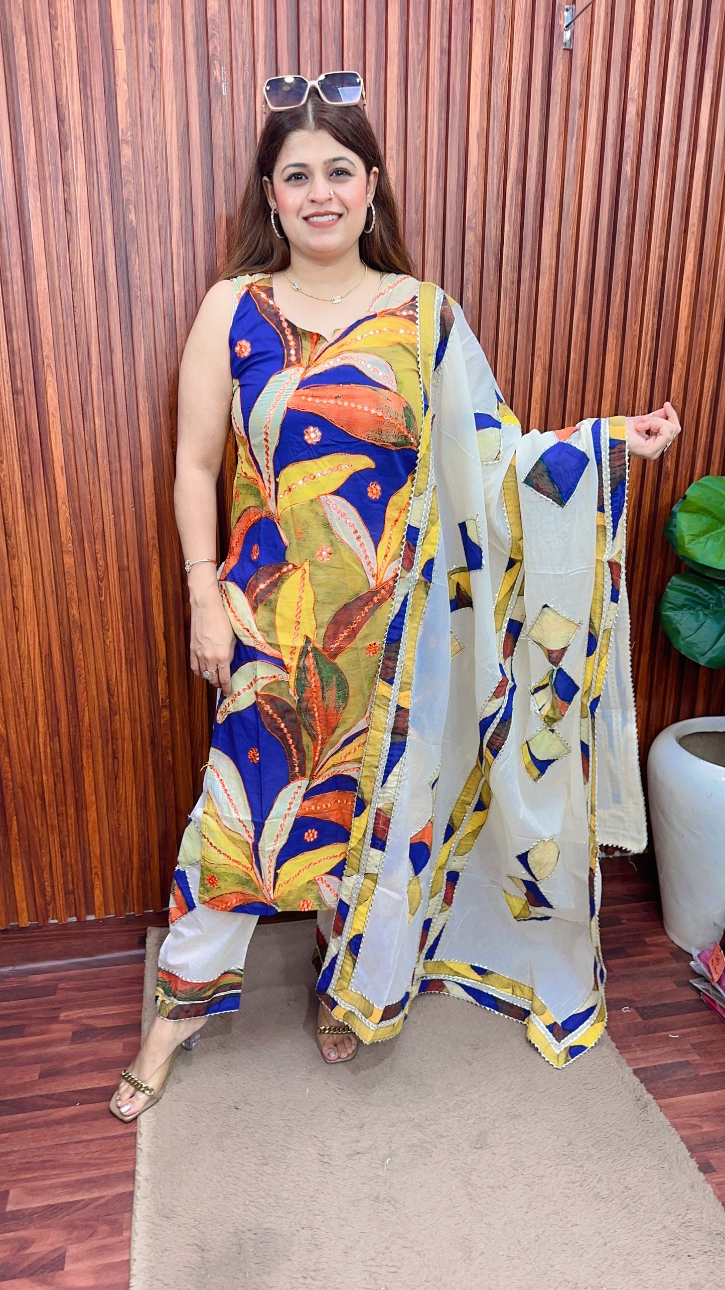 Designer Khadi cut sleeve Cotton Suit