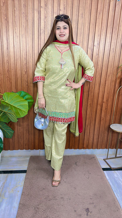 Inara Brocade Three Piece Suit