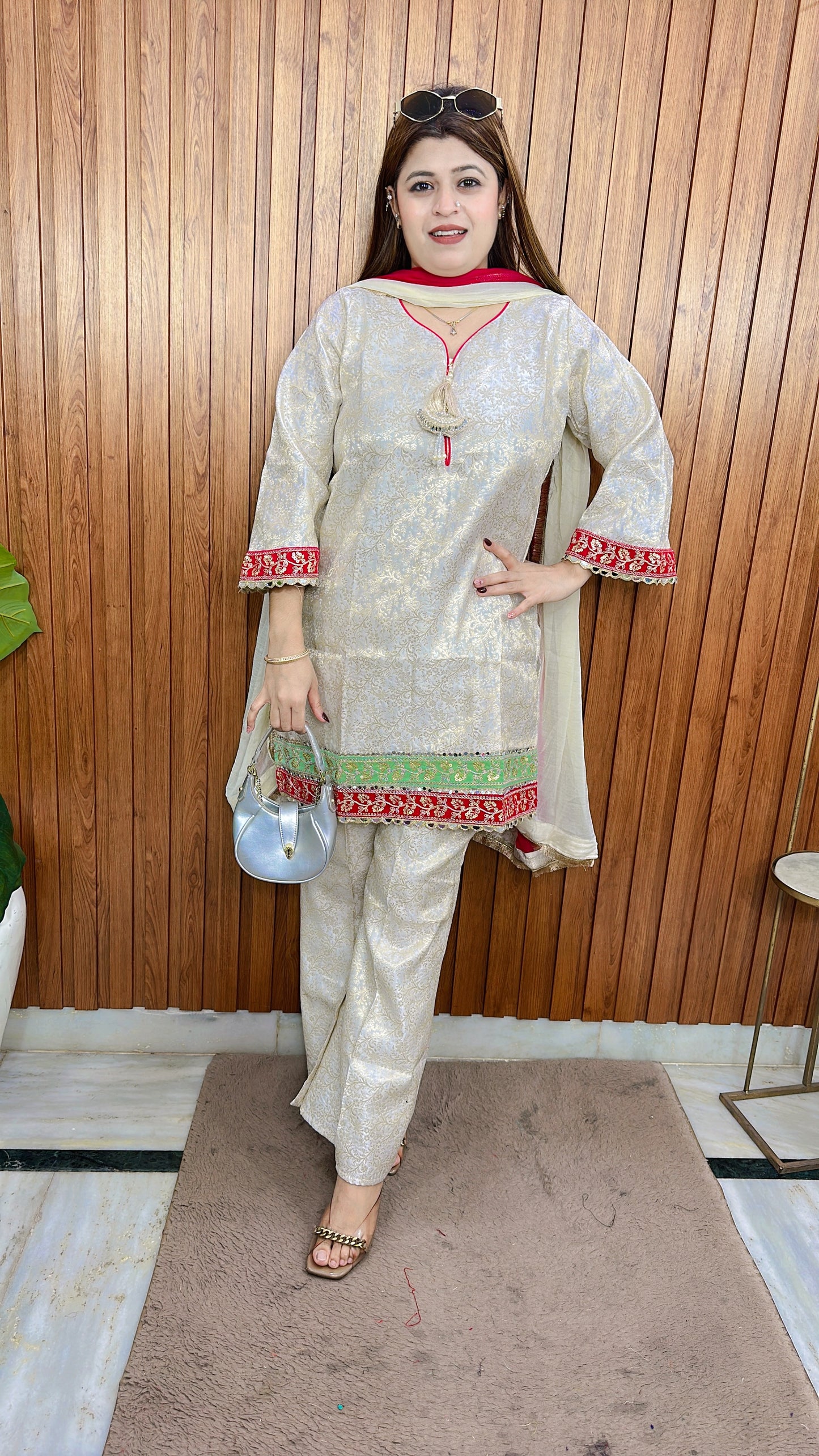 Inara Brocade Three Piece Suit