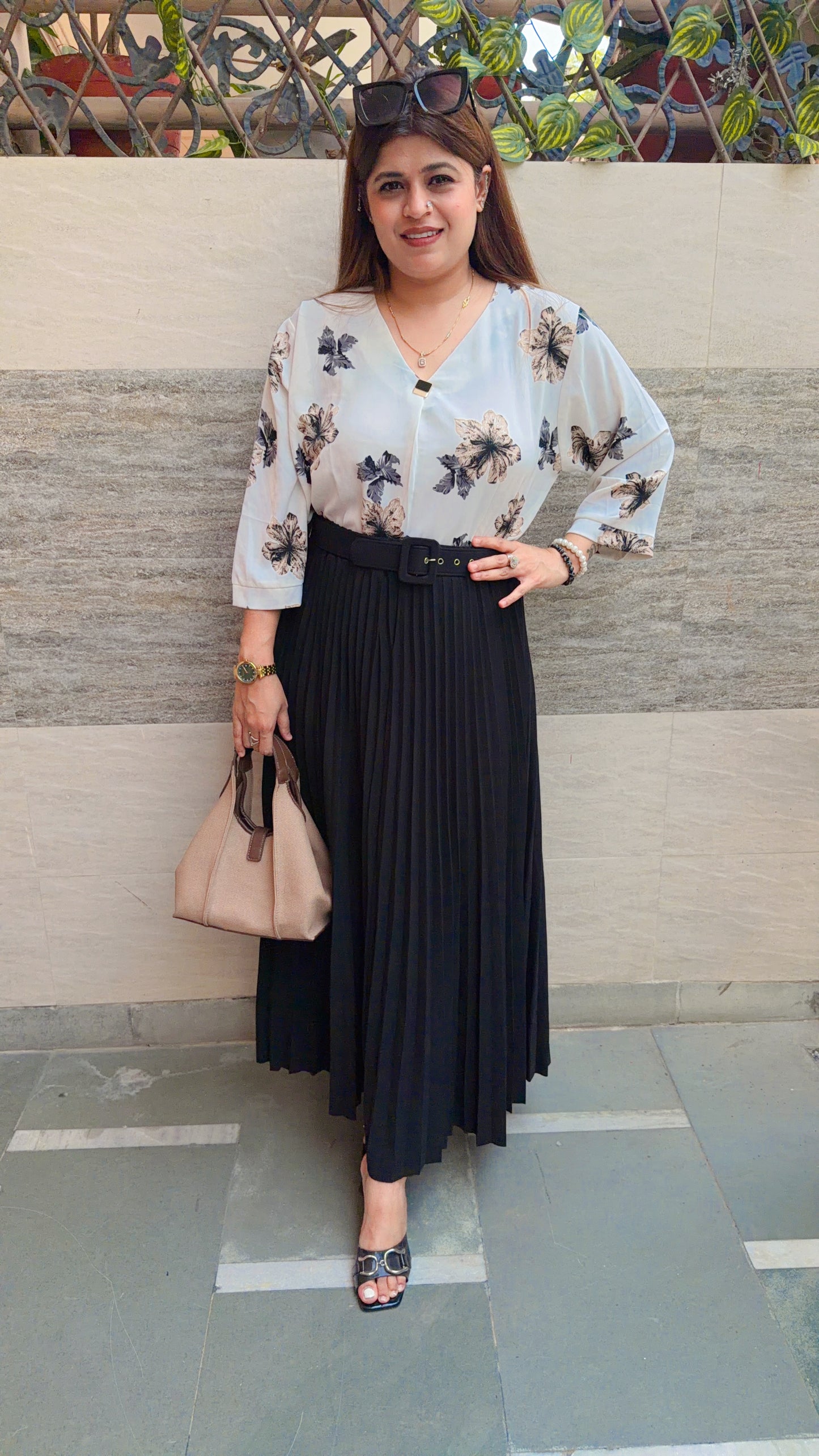 Imported Wrinkle Long Skirt