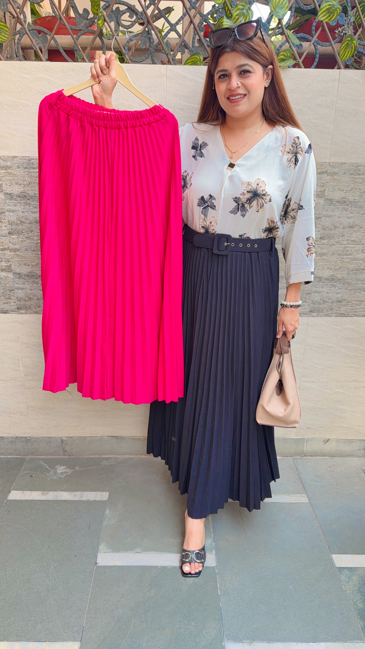 Imported Wrinkle Long Skirt