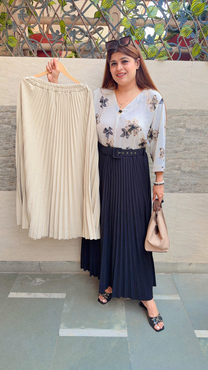 Imported Wrinkle Long Skirt
