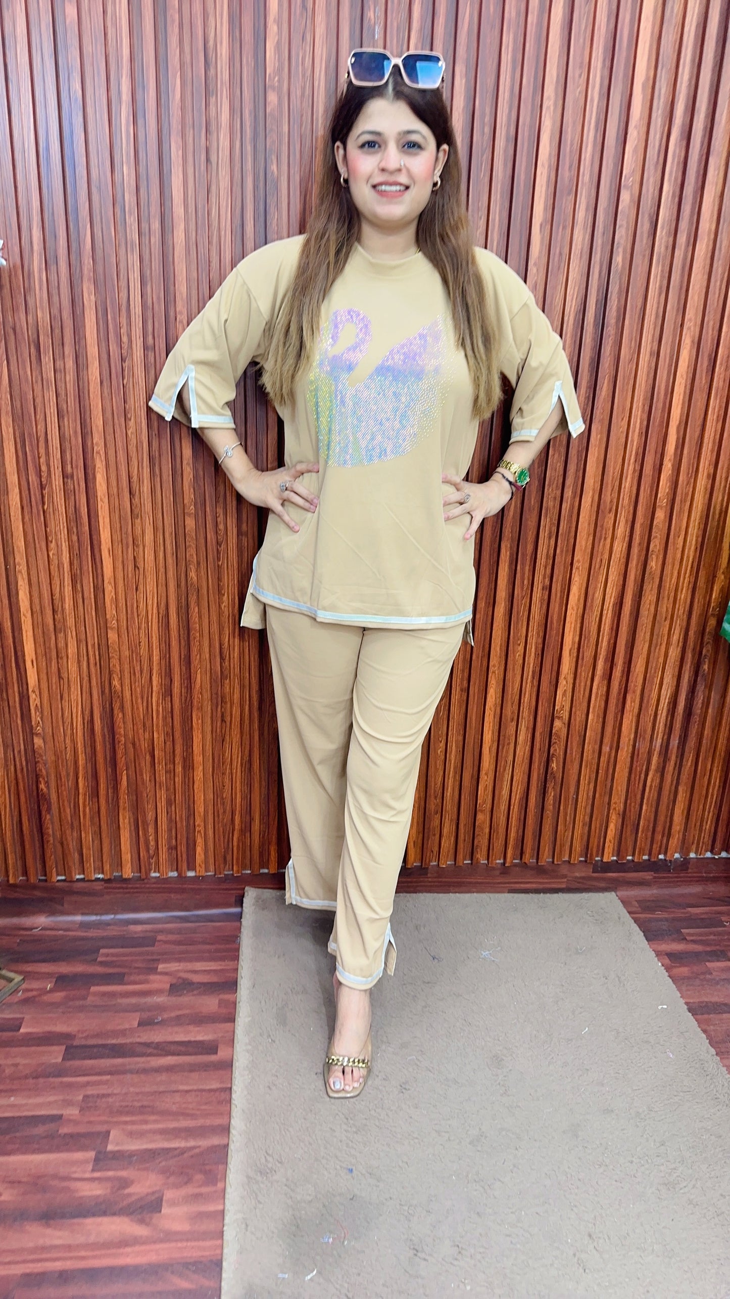 Swan Servoski Ribbed coord set