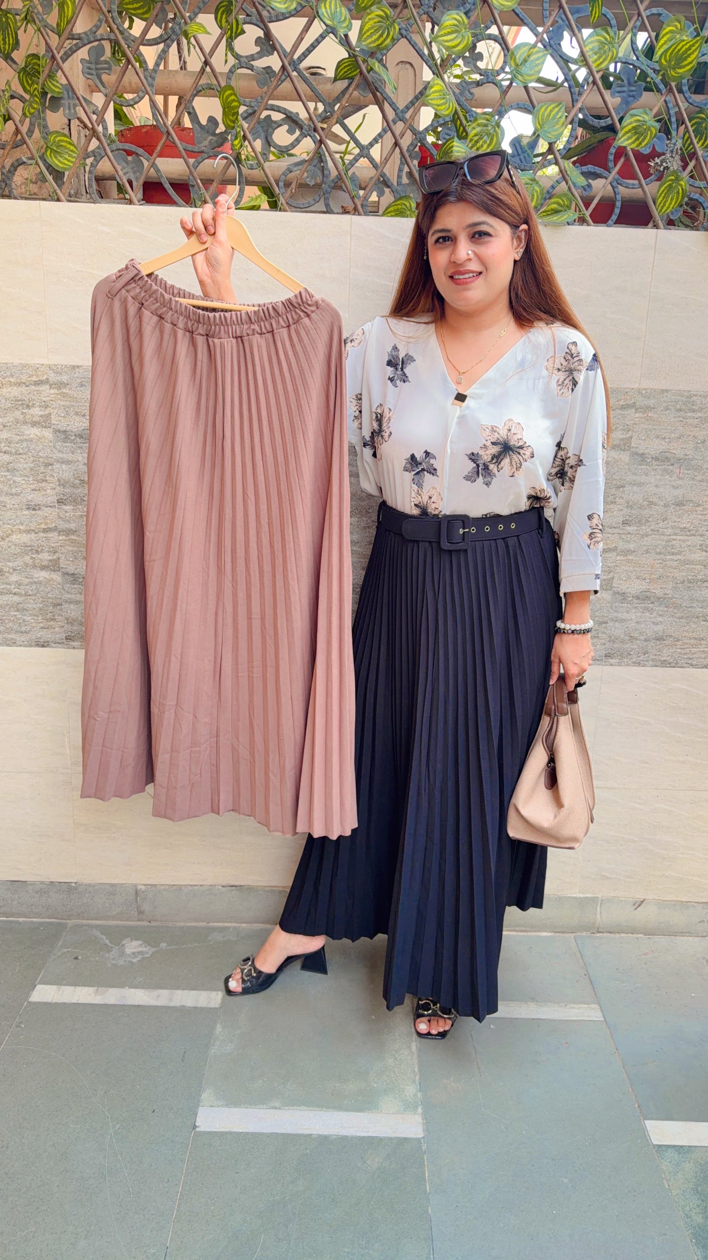 Imported Wrinkle Long Skirt