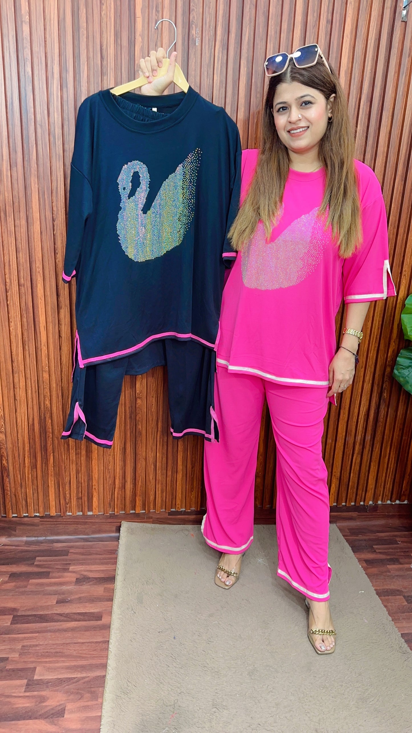 Swan Servoski Ribbed coord set