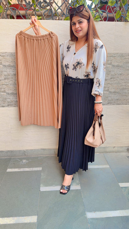 Imported Wrinkle Long Skirt