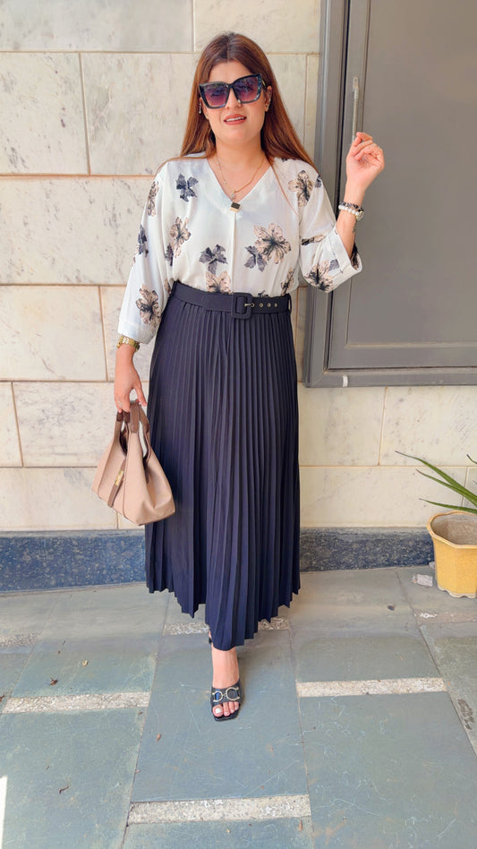 Imported Wrinkle Long Skirt