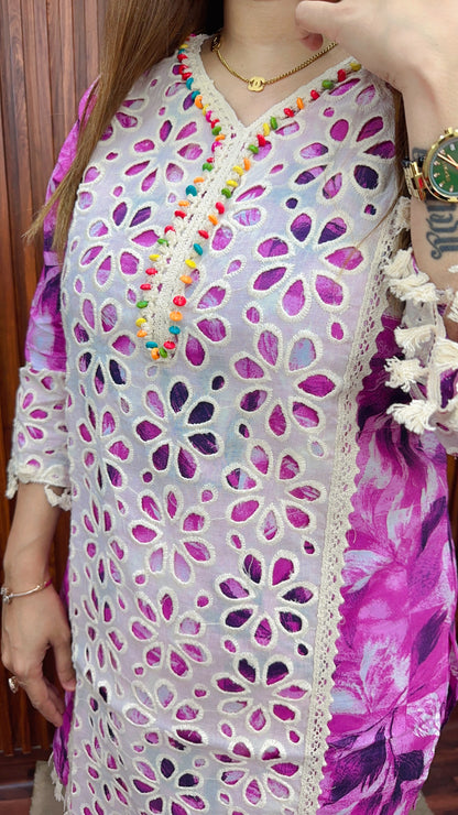 Premium Schifli Cotton coord set