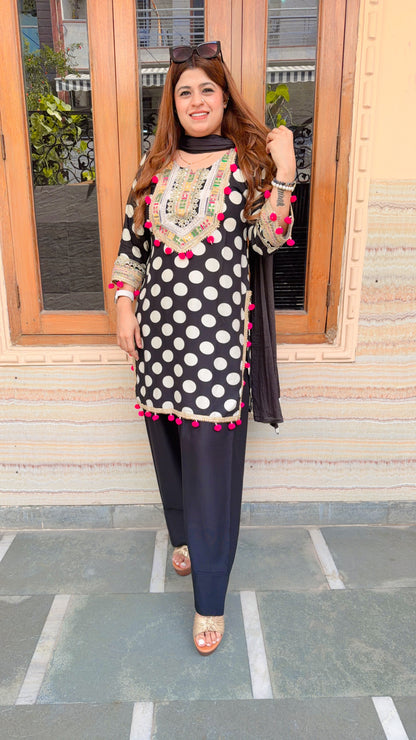 Polka Farshi Three Piece Suit