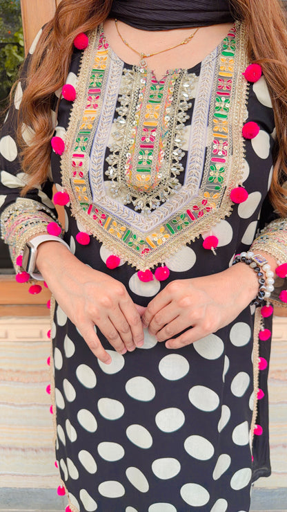 Polka Farshi Three Piece Suit