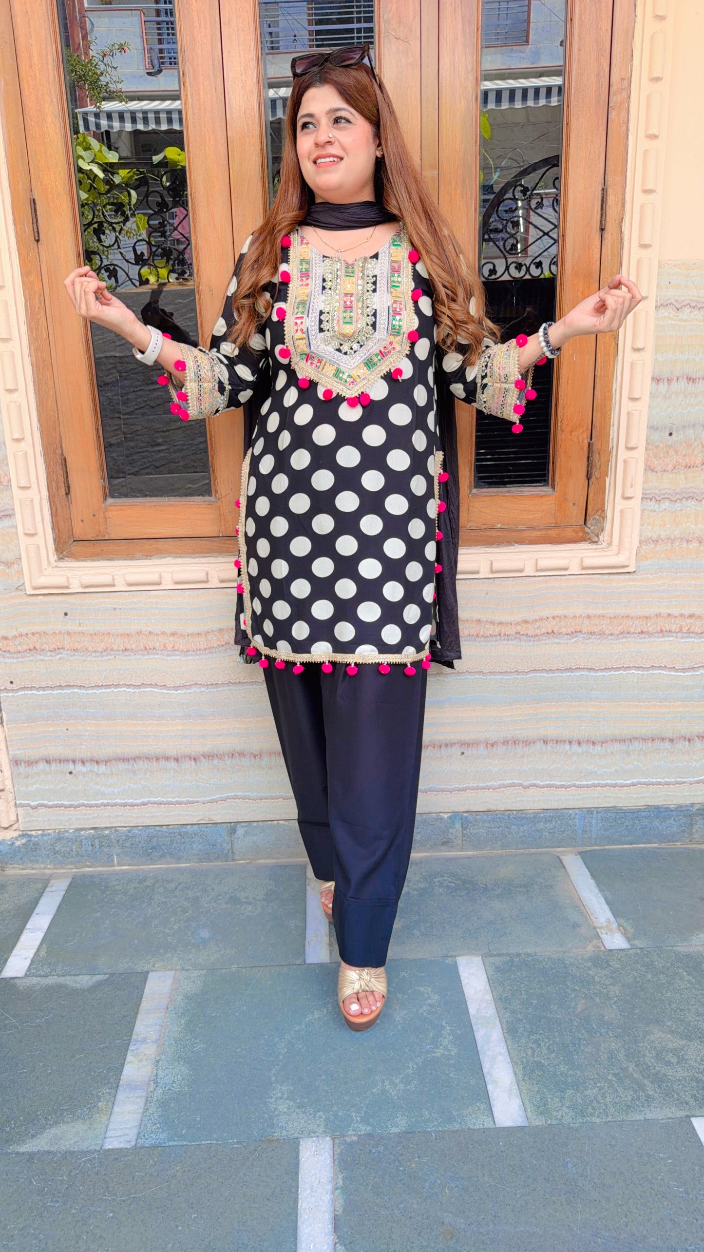 Polka Farshi Three Piece Suit