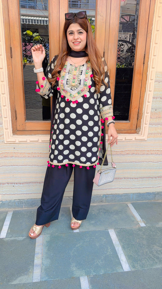 Polka Farshi Three Piece Suit