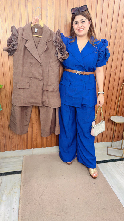 Divaha Cotton Linen Two Piece Coord Set