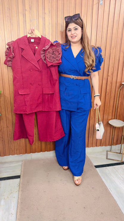 Divaha Cotton Linen Two Piece Coord Set