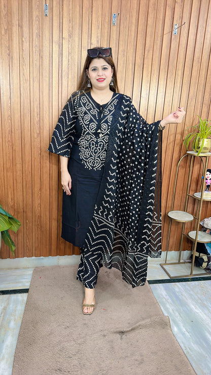 Vrinda Bandhej Cotton Suit Set