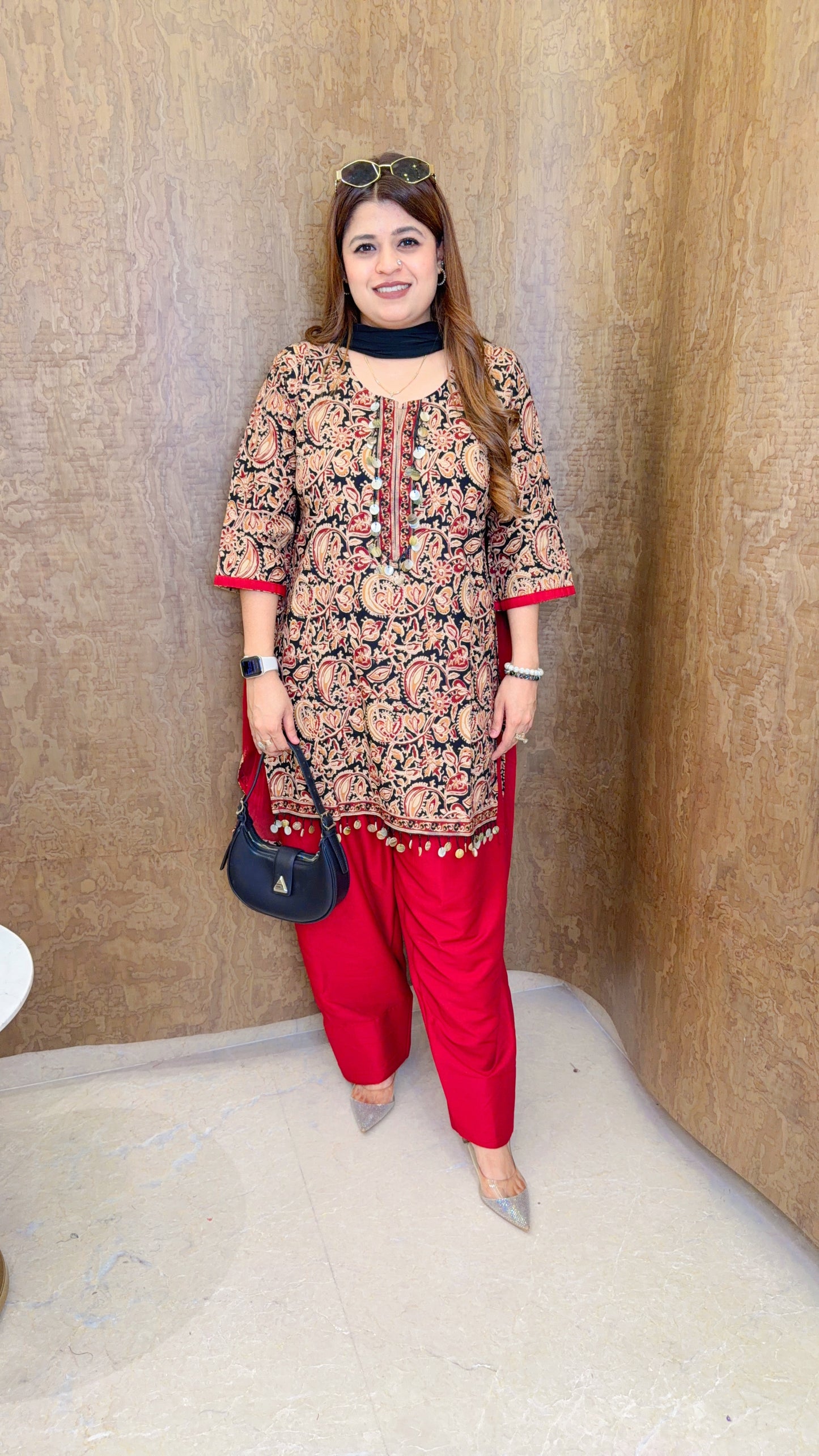 Navira Cotton Printed Farshi Three Piece Suit