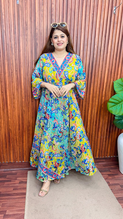 China Silk Long Dress