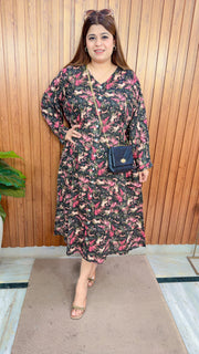 A line Cotton Printed Dress