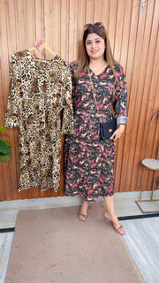 A line Cotton Printed Dress