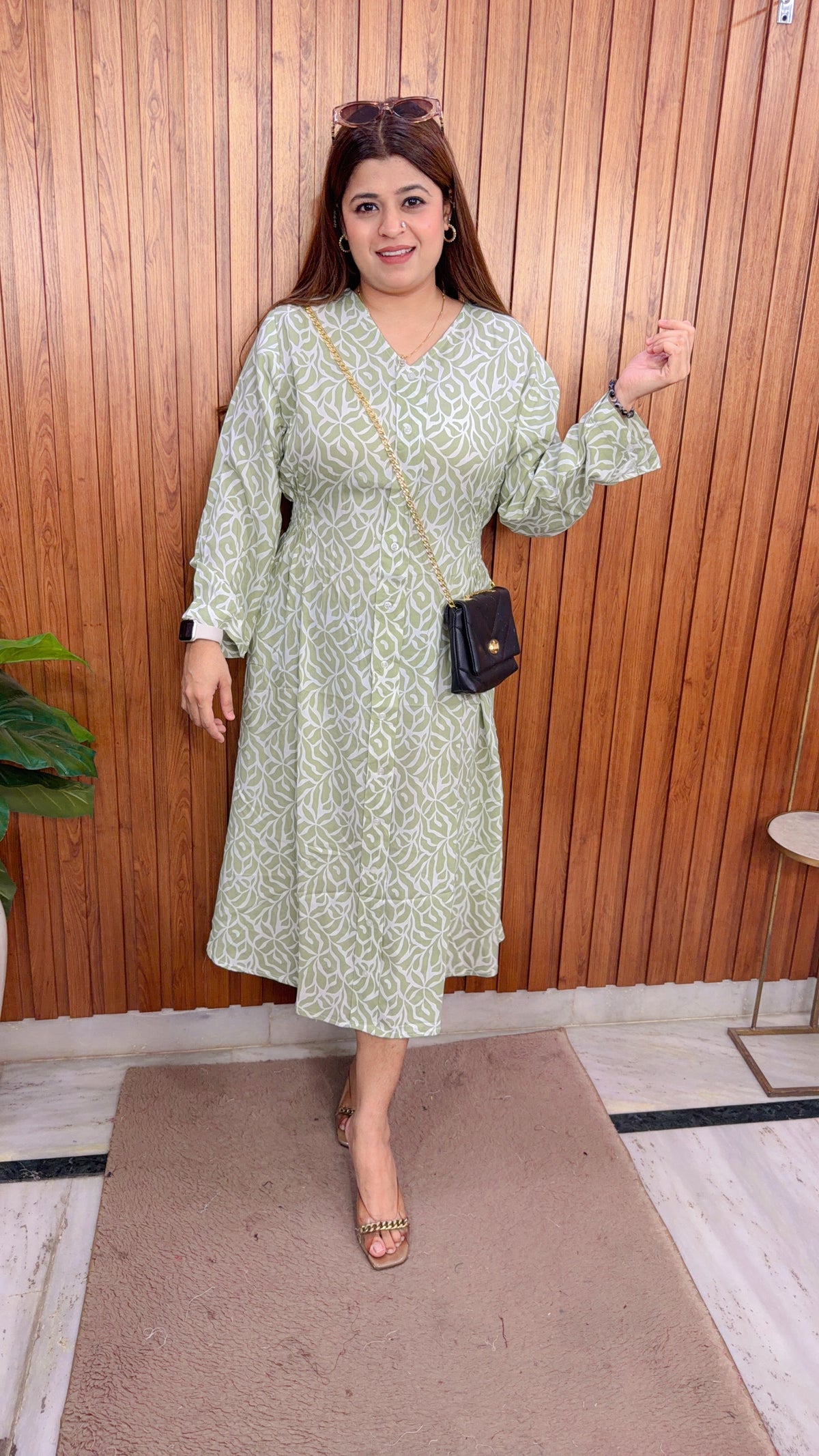 A line Cotton Printed Dress