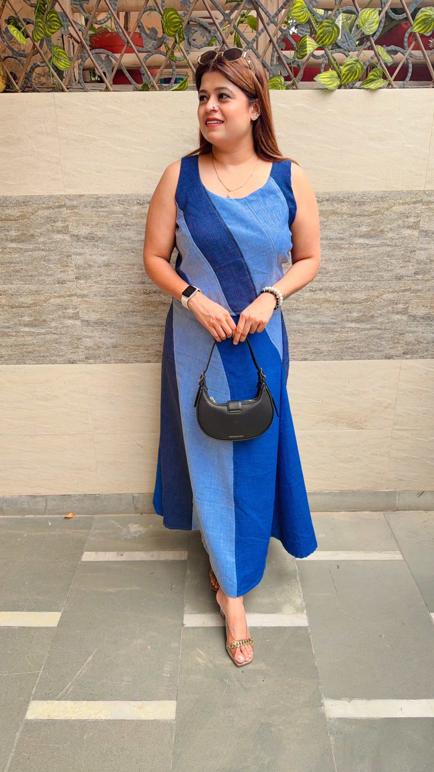 Dual Shade Cotton Denim Skirt Set
