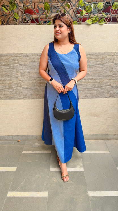 Dual Shade Cotton Denim Skirt Set