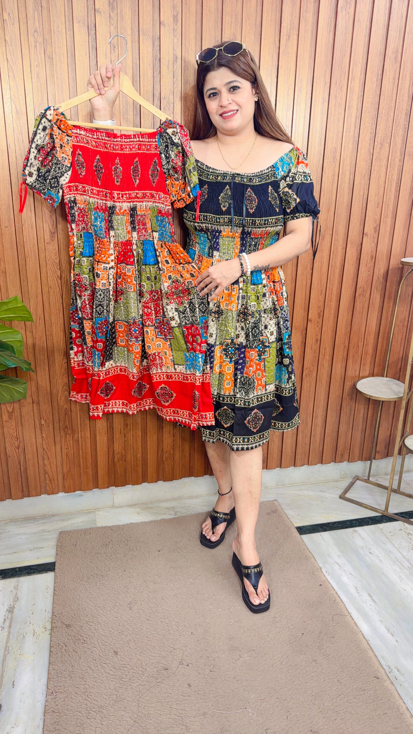 Block Print Cotton Bobbin Dress