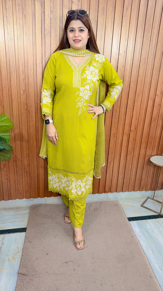 Kamashi Pure Cotton Three Piece Suit