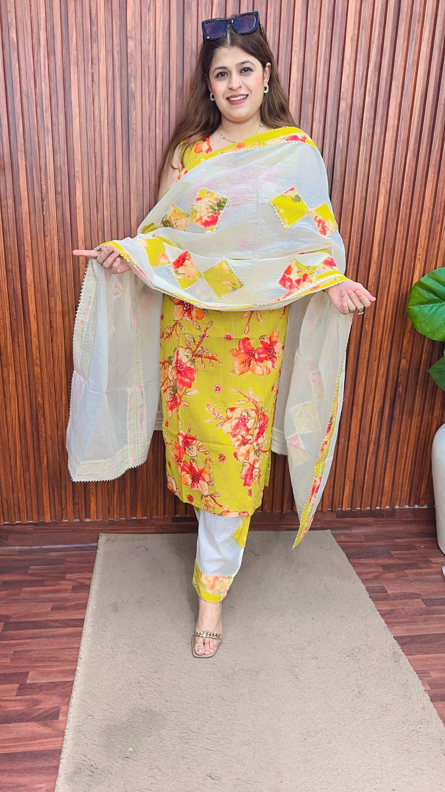 Designer Khadi cut sleeve Cotton Suit
