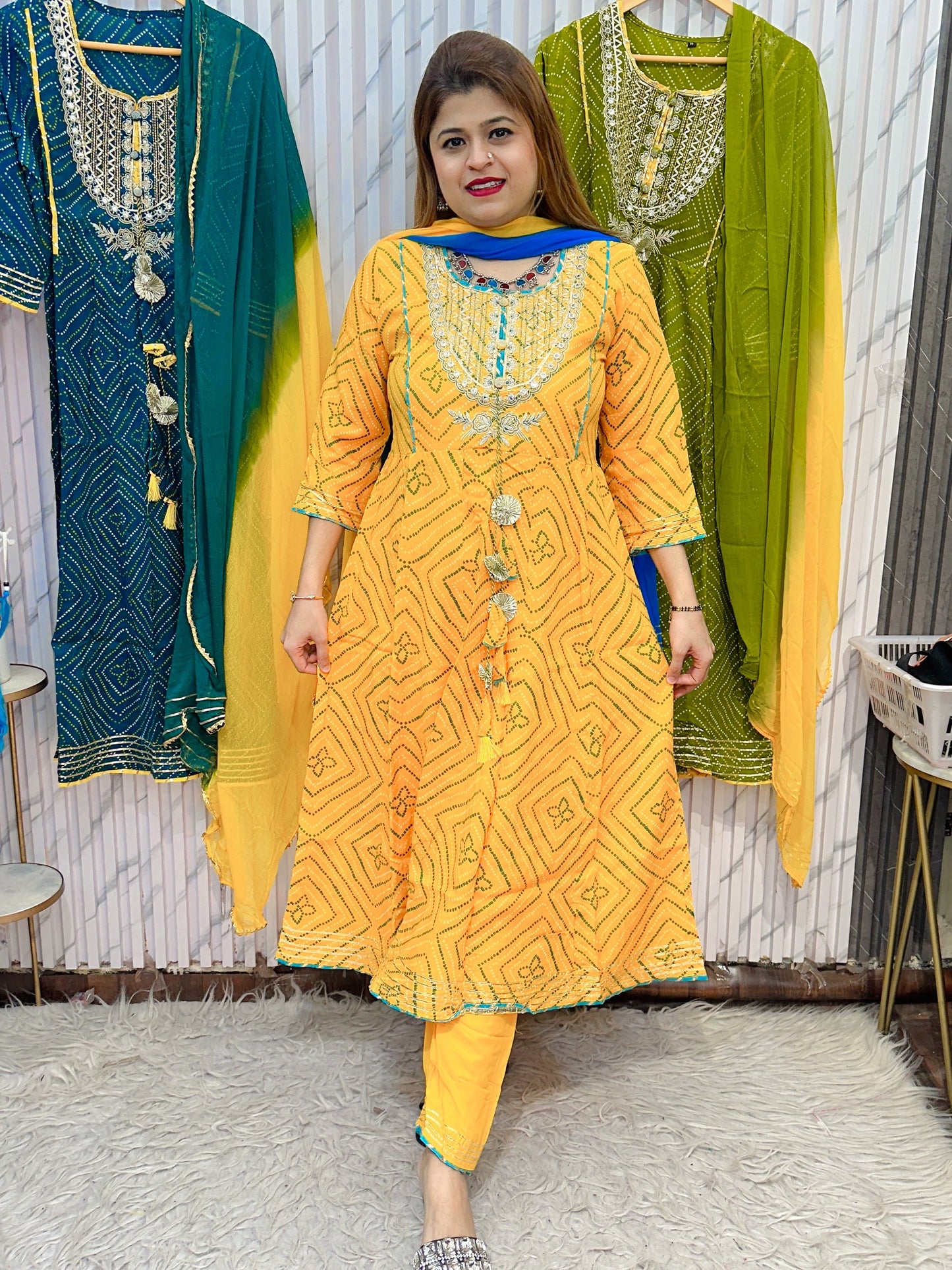 Bandhani Anarkali Suit set