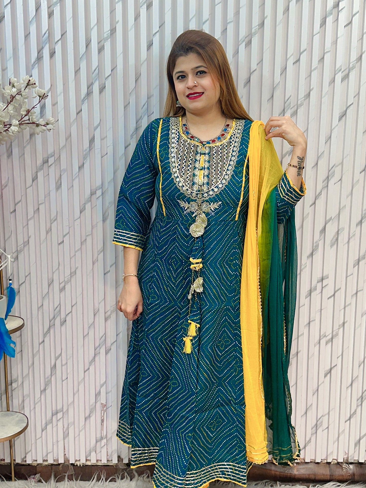 Bandhani Anarkali Suit set