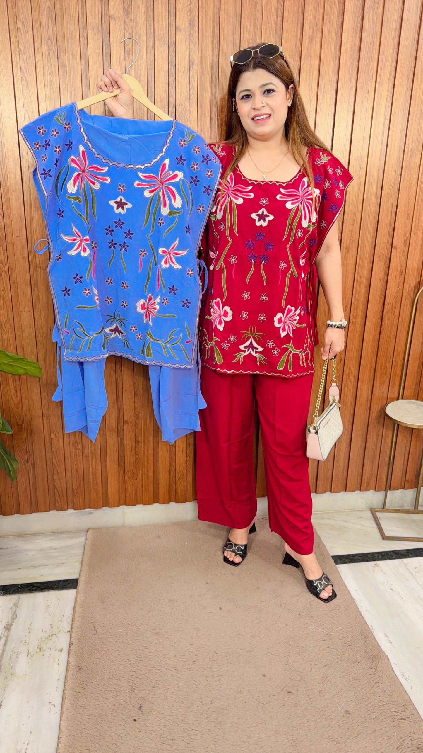 Elvara Embroidery Three Piece Coord Set