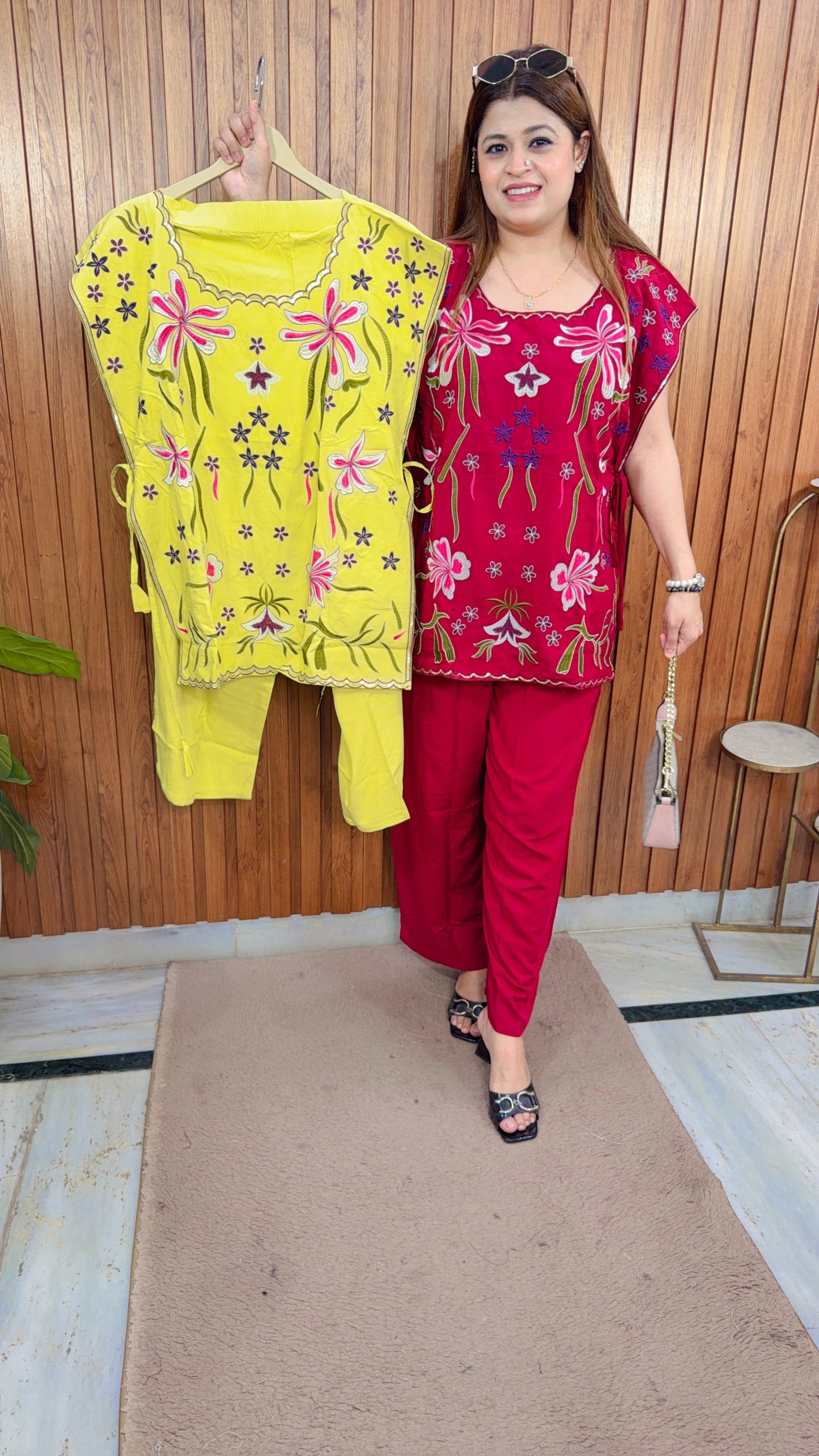 Elvara Embroidery Three Piece Coord Set