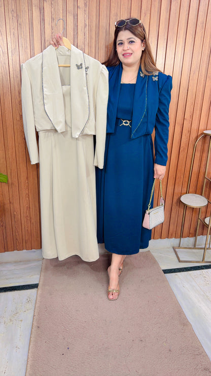 Elegance Butterfly Two Piece Shrug Dress