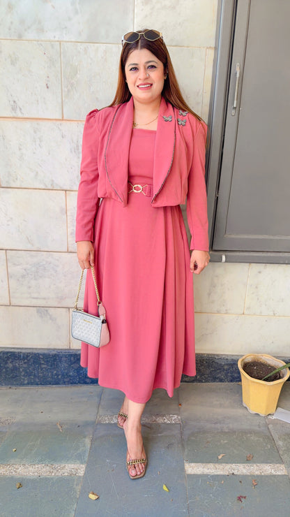 Elegance Butterfly Two Piece Shrug Dress
