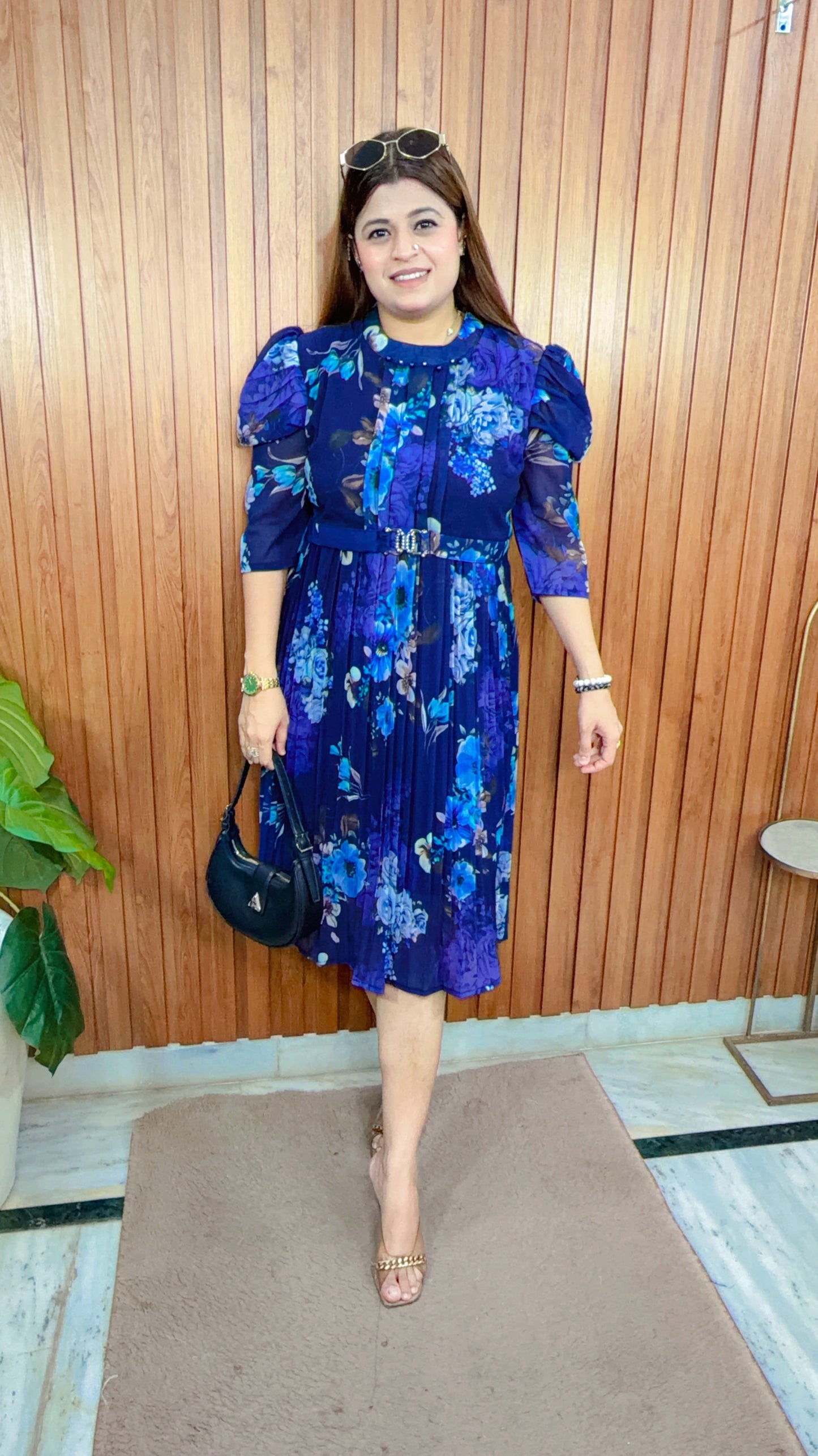 Floral Pleated short Dress