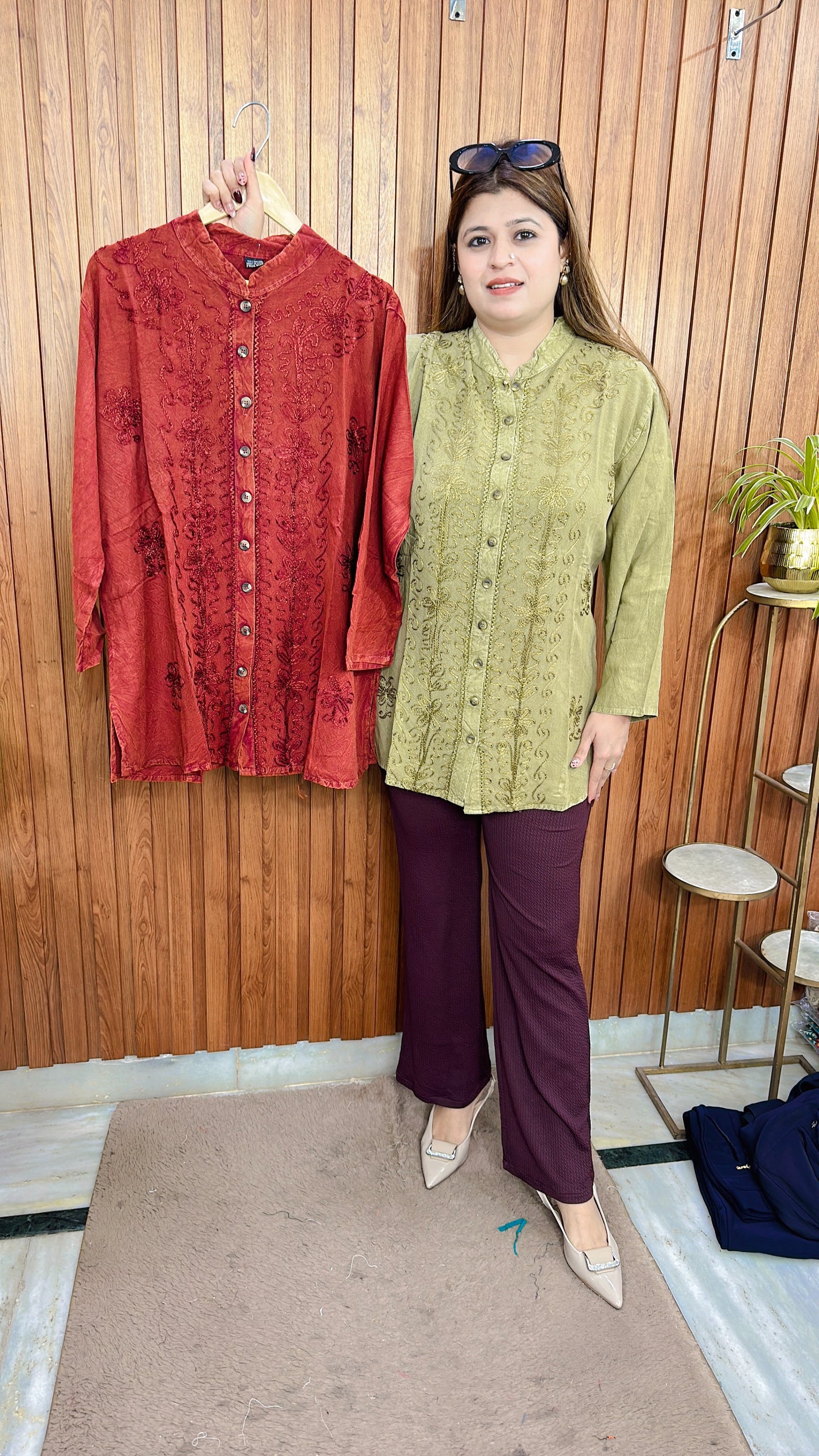 Premium Lakhnavi Marble Cotton Top