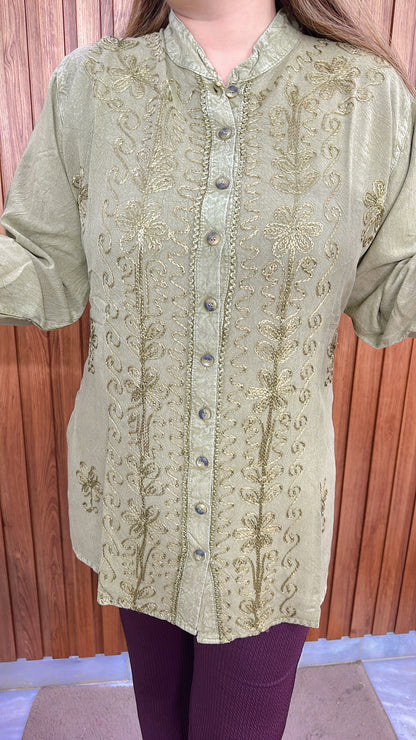 Premium Lakhnavi Marble Cotton Top