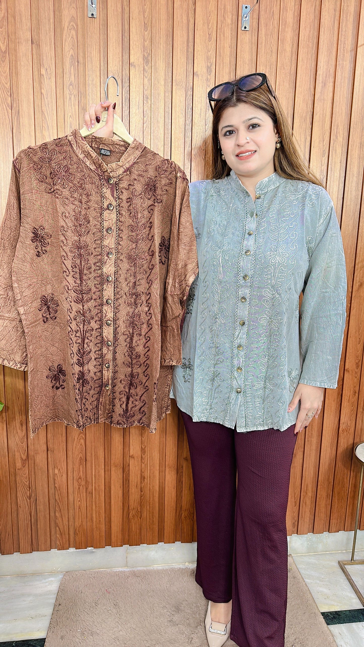 Premium Lakhnavi Marble Cotton Top