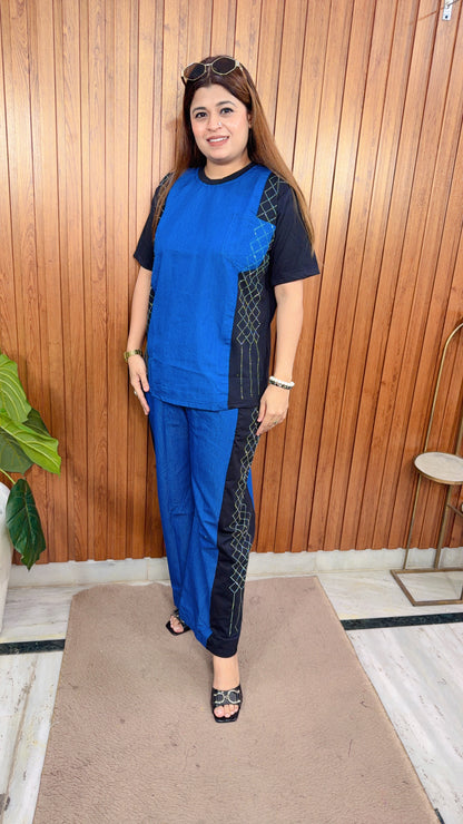 Lycra Servoski Denim Coord Set