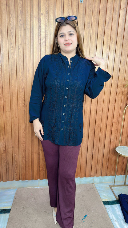 Premium Lakhnavi Marble Cotton Top