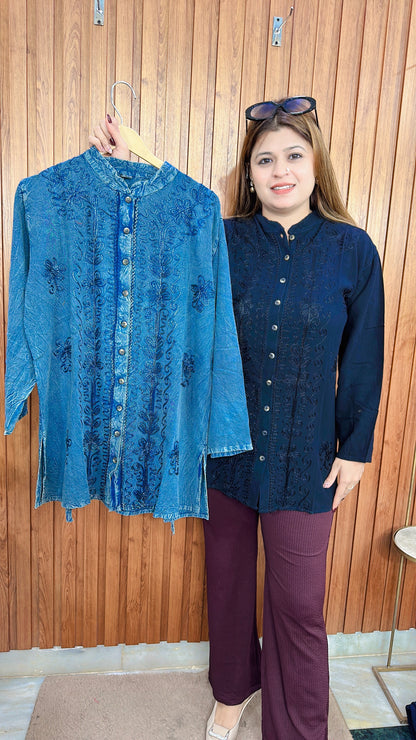 Premium Lakhnavi Marble Cotton Top