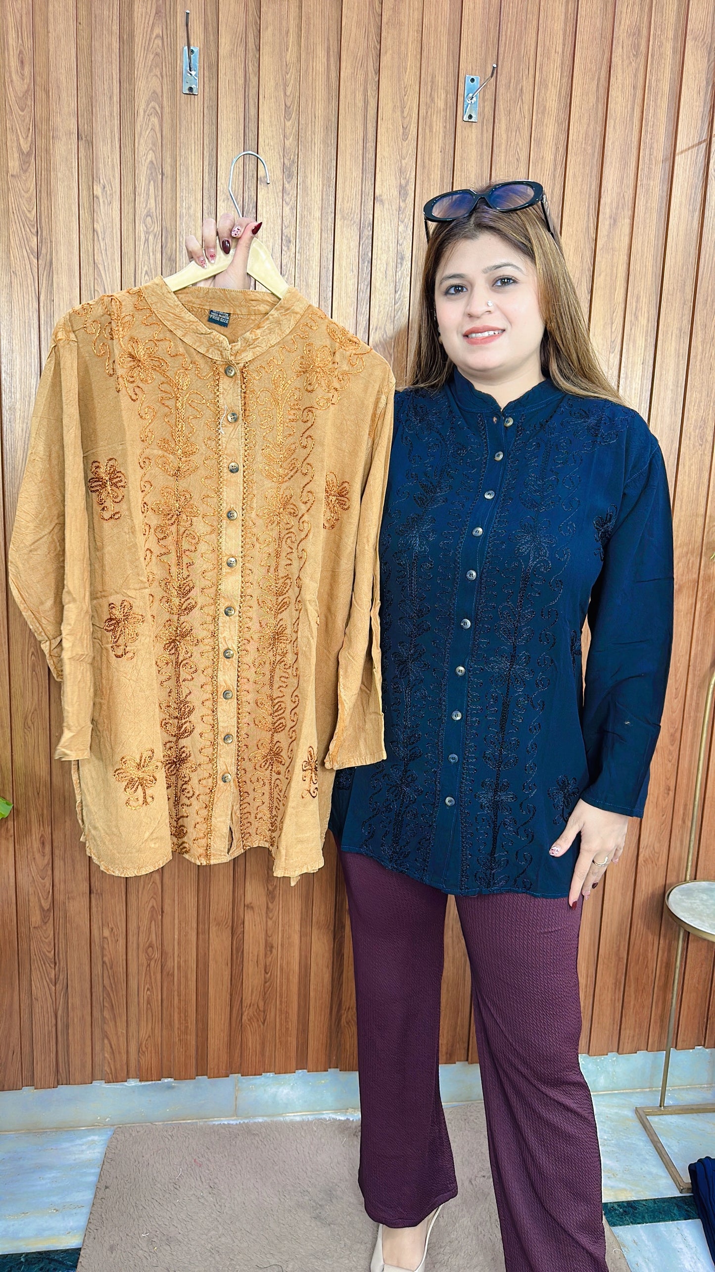 Premium Lakhnavi Marble Cotton Top