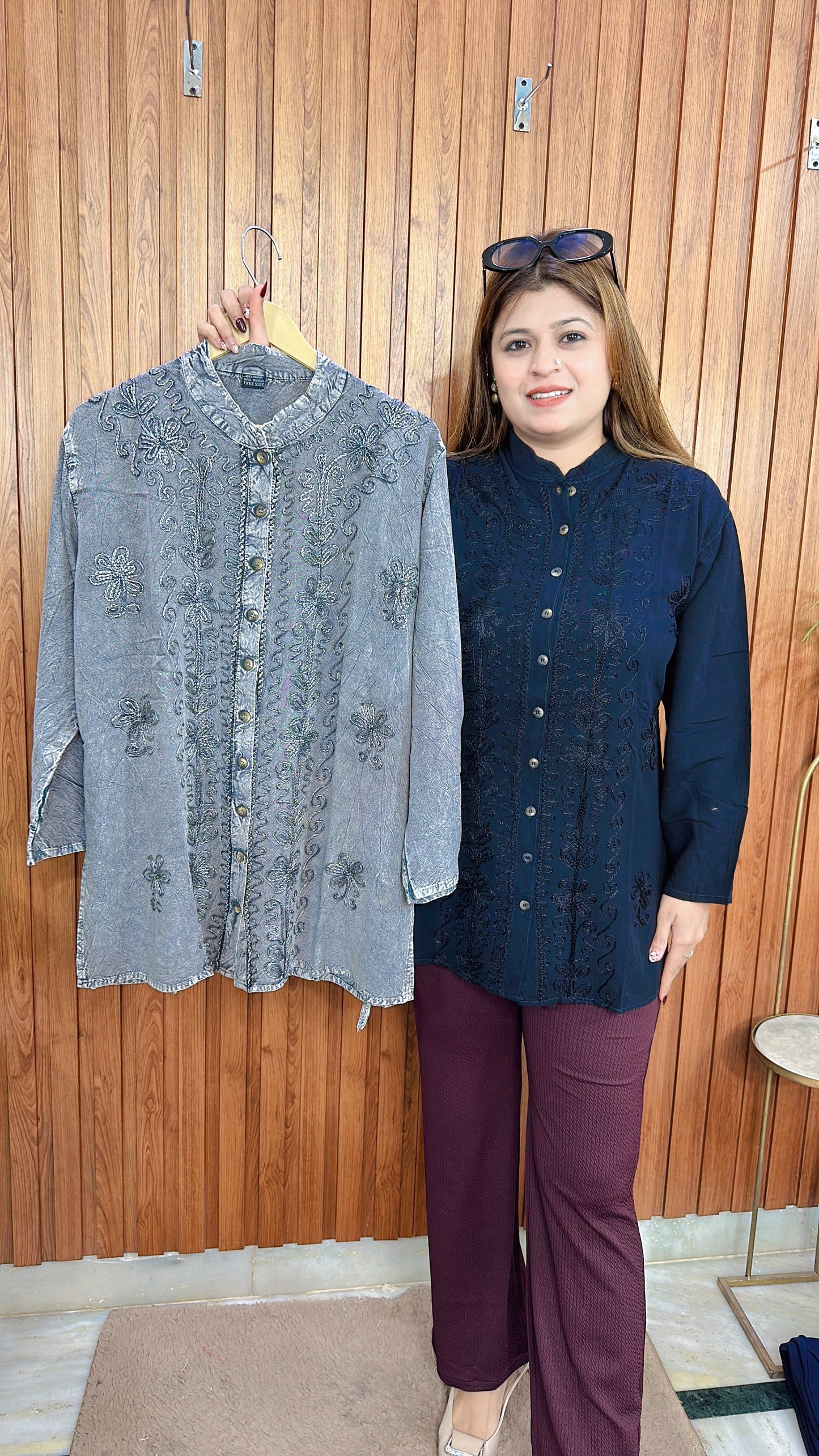 Premium Lakhnavi Marble Cotton Top