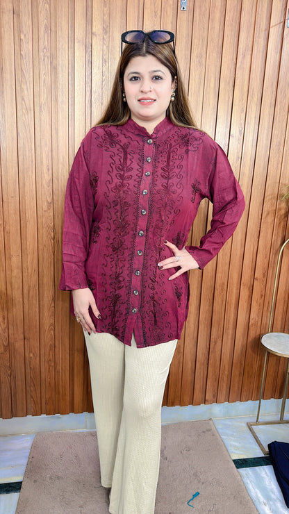 Premium Lakhnavi Marble Cotton Top