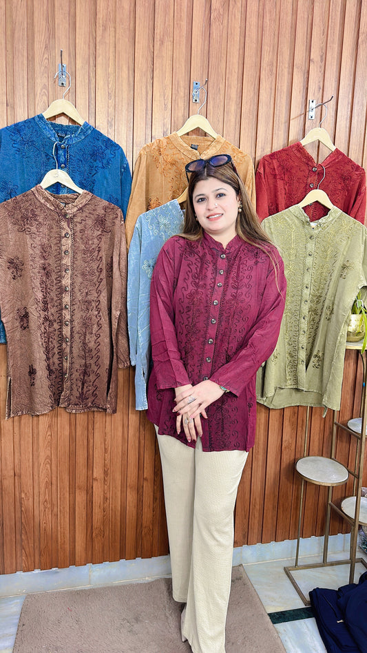 Premium Lakhnavi Marble Cotton Top