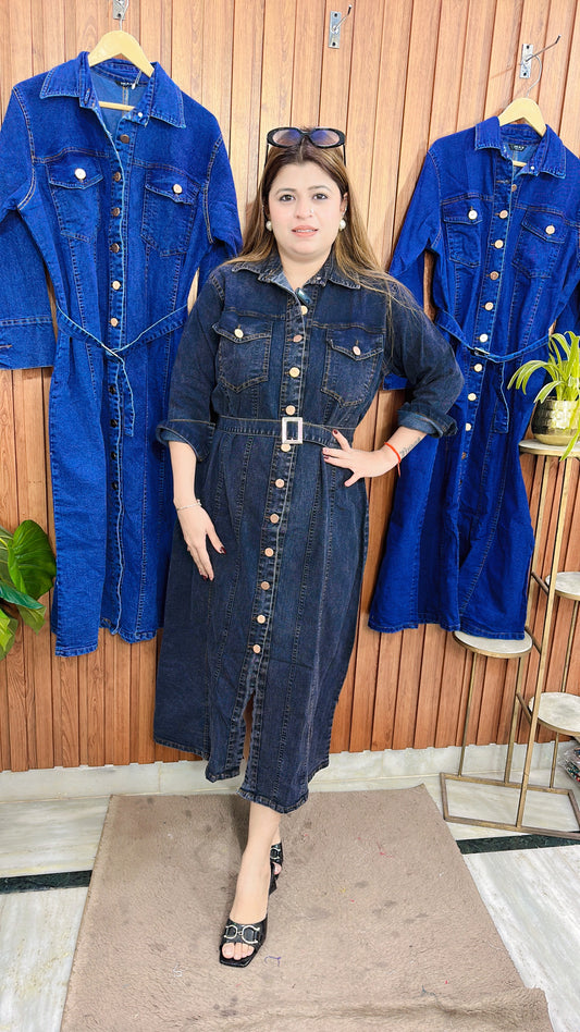 Premium Denim Long Dress