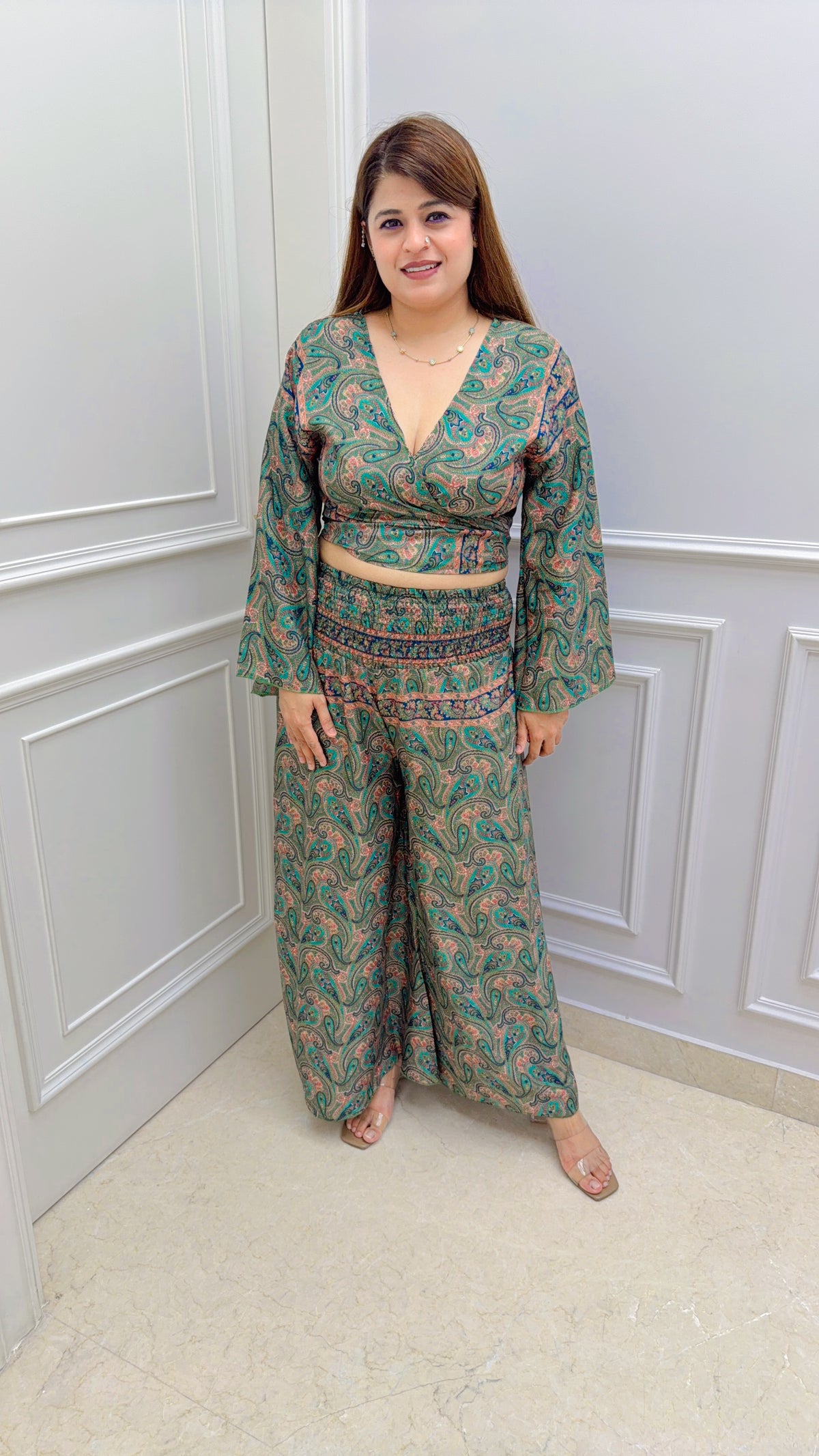 Knot China Silk Two Piece Coord Set