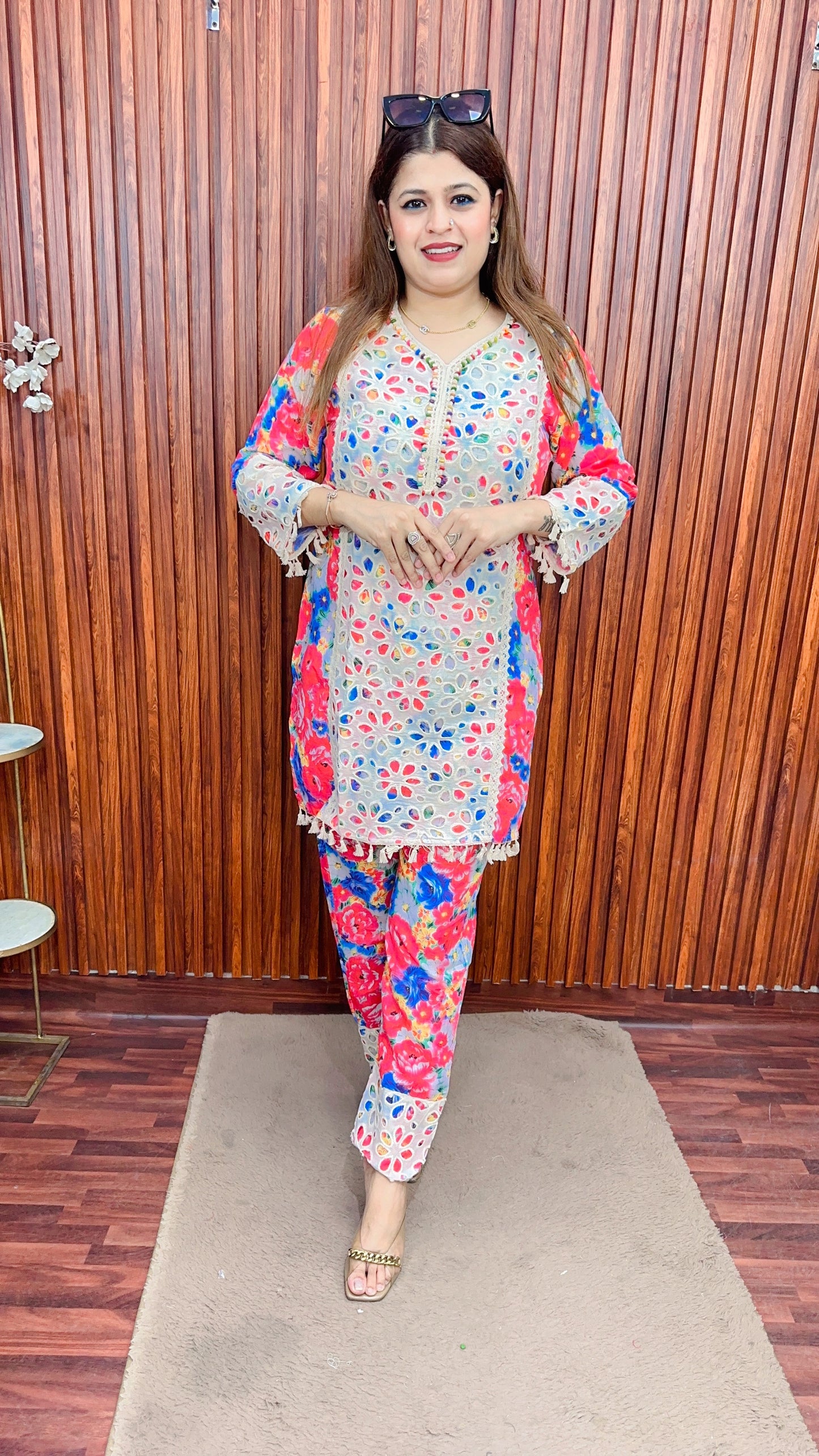 Premium Schifli Cotton coord set